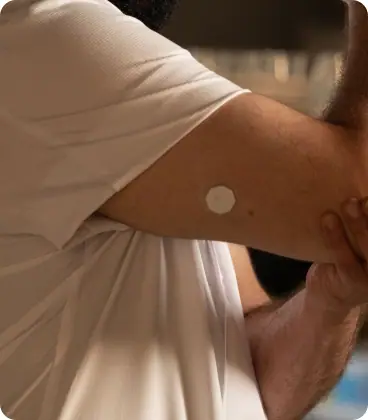 Sensor iCan aplicado na parte de trás do braço
